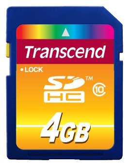 Флеш карта Transcend SD 4Gb SDHC class 10 