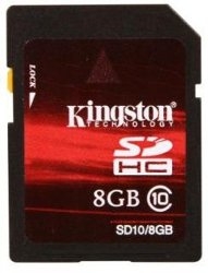 Флеш карта Kingston SD 8 Gb SDHC Class 10 