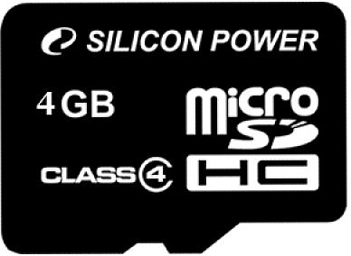 Флеш карта Silicon Power micro SDHC 4Gb class 4 