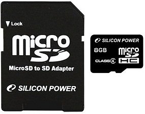 Флеш карта Silicon Power micro SDHC 8Gb class 4 