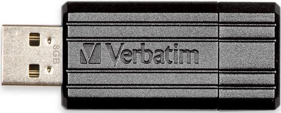 Флеш диск USB Verbatim 8Gb Pinstripe Black 