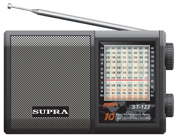 Радиоприемник Supra ST-123 black 