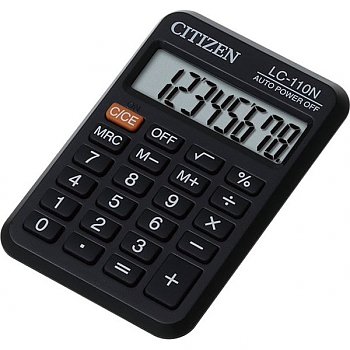 Калькулятор Citizen LC-110N, 8 разр., карманный, черный 
