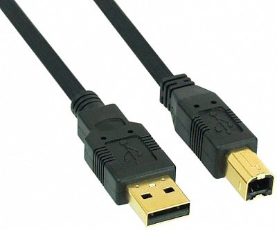 Кабель Konoos USB 2.0 A-->B (3.0 м) зол 