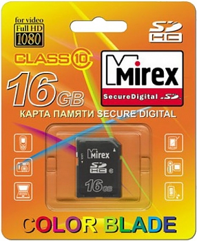 Флеш карта Mirex SDHC 16 GB (class 10) 
