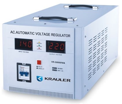 Стабилизатор напряжения Krauler Krauler VR-S8000VA, 4800Вт, электромеханического типа, белый 