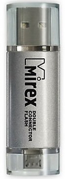 Флеш диск USB Mirex 8Gb Smart silver + microUSB 