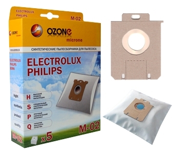 Пылесборник Ozone micron M-02 для Electrolux S-bag,синтетические, 5шт 