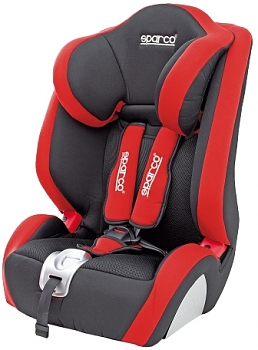 Кресло автомобильное Sparco F 1000K черный/красный 1/2/3 (9-36 кг/9 мес-12 лет) 