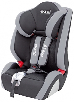 Кресло автомобильное Sparco F 1000K черный/серый 1/2/3 (9-36 кг/9 мес-12 лет) 