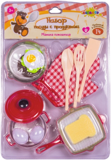 Игрушки Altacto набор посуды с продуктами 