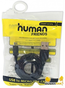 Кабель Human Friends MicroUSB to USB 1 м,Rainbow M Black 