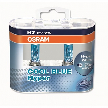 Лампа галогеновая Osram H7-12v 55w - PX26d Cool Blue Hyper 5000k DuoBox (62210CBH_DuoBox) 