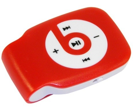 MP3 плеер на флеш карте Живи музыкой B №2 красный Micro SD+наушники+кабель для зарядки 