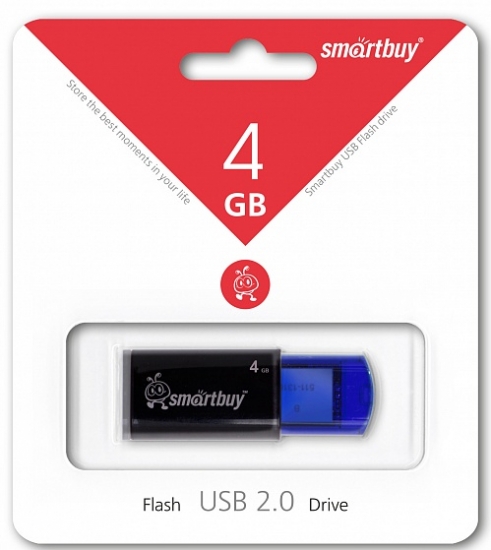 Флеш диск USB SmartBuy 4Gb Click Blue 