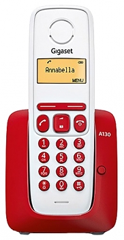 Радиотелефон Gigaset A130 красный/белый АОН 