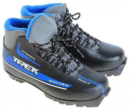 Ботинки лыжные TREK Sporttiks NNN ИК (черный,лого синий) р.42 
