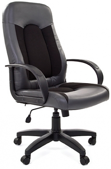 Кресло Chairman 429 экопремиум серый+ткань 10-356 