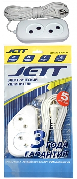 Удлинитель Jet РС-2 без з/м, 2р*5м (провод ШВВП) 