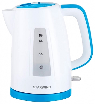 Чайник электрический StarWind SKP3541 белый/голубой 