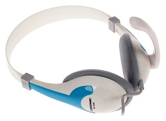 Наушники с микрофоном Cosonic CH-5086A-1P бело-голубые 