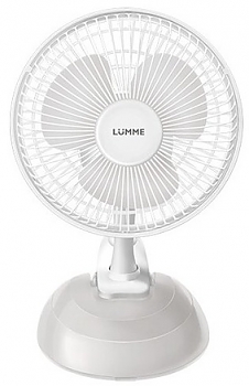 Вентилятор настольный Lumme LU-109 белый/серый 20 Вт прищепка 
