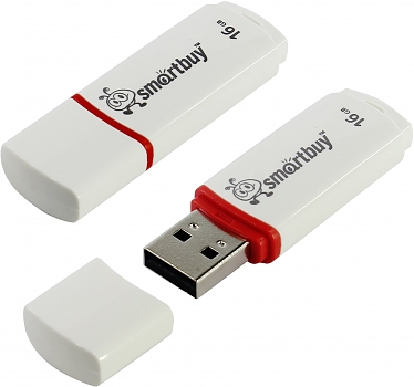 Флеш диск USB SmartBuy 16Gb Crown white 