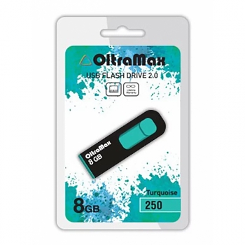 Флеш диск USB OltraMax  8Gb 250 бирюзовая 