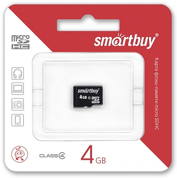Флеш карта SmartBuy micro SDHC 4Gb class 4 