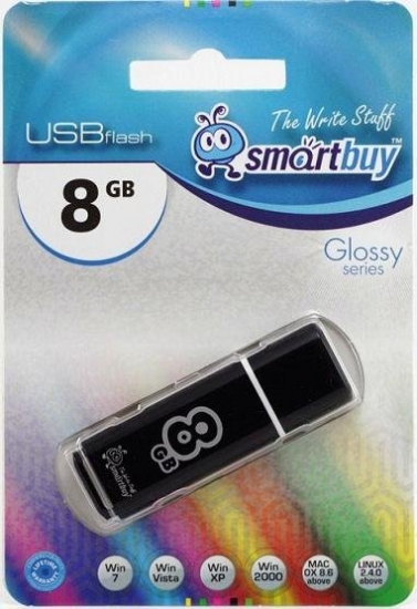 Флеш диск USB SmartBuy 8Gb Glossy 