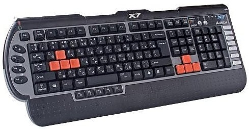 Клавиатура A4Tech G800MU black 3X Fast Gaming waterproof w/ext. 2.0 USB & Audio Ports PS/2 