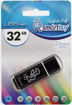 Флеш диск USB SmartBuy 32 Gb Glossy черный 