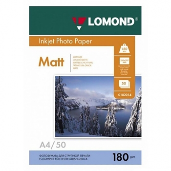 Бумага Lomond A4 180г/м2 50л.,матовая (0102014) 