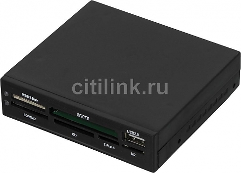 Кард-Ридер Acorp CRIP200-B USB2.0 (all-in-1, + USB port) Internal black 
