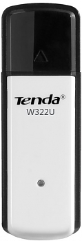 Адаптер Wi-Fi Tenda адаптер беспроводной W322U 802.11n 2T2R до300Мбит/с, режим soft AP, USB 
