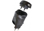 Зарядное устройство для мобильных Konoos WTA-1U, вилки/розетки EU,US,RU, USB, переходник 