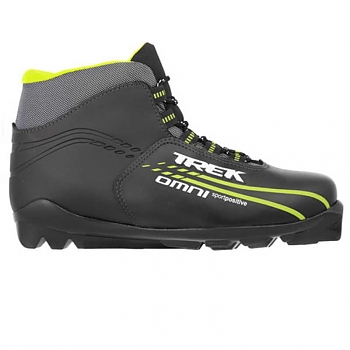 Ботинки лыжные TREK Omni SNS ИК (черный,лого салатовый) р.37 