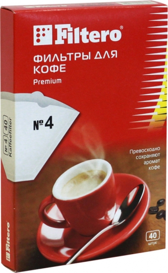 Фильтр для кофеварки Filtero Premium №4/40 белые 