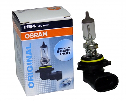 Лампа галогеновая Osram Original HB4 (9006)-12v 51w - P22d SPARE PART 