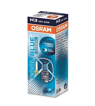 Лампа галогеновая Osram H3  -12v 55w - PK22s+20% Cool Blue Intense (64151CBI) 
