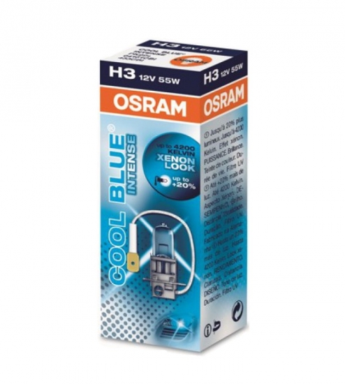 Лампа галогеновая Osram H3  -12v 55w - PK22s+20% Cool Blue Intense (64151CBI) 
