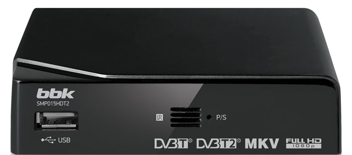 ТВ приставка BBK SMP015HDT2 темно-серый 