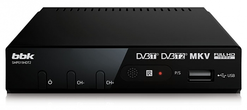 ТВ приставка BBK SMP019HDT2 черный (эфирное цифровое ТВ) 