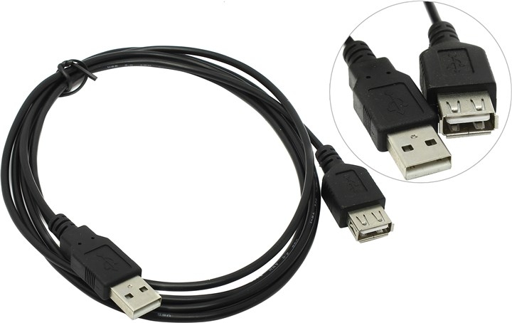 Кабель BaseLevel USB 2.0 A-->A (1.8 м) удлинитель 