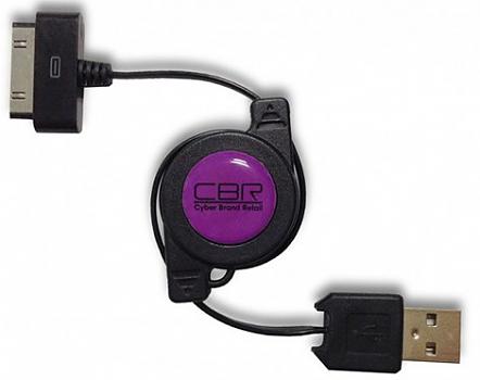 Кабель CBR 30pin-USB CB274 black, 0.72м ПУ 