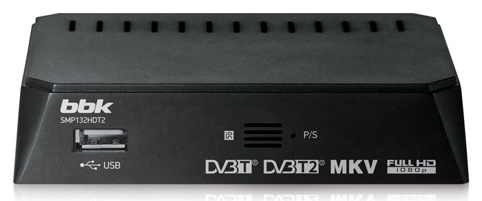 ТВ приставка BBK SMP132HDT2 темно-серый 