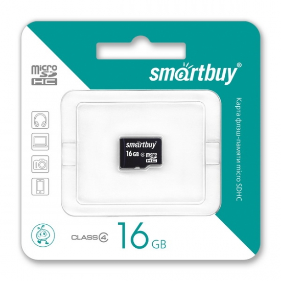 Флеш карта SmartBuy micro SDHC 16 Gb Class 10 без адаптера 