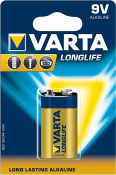 Батарейка Varta 6LR61/6F22 BL1 Longlife Extra 