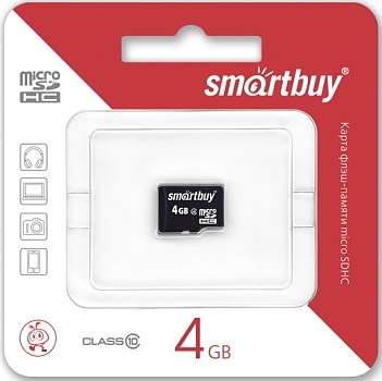 Флеш карта SmartBuy micro SDHC 4 Gb Class 10 без адаптера 