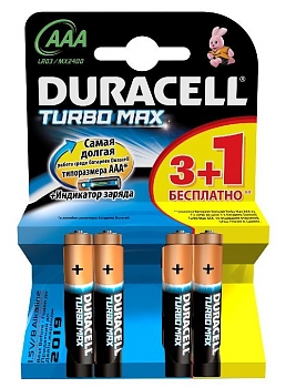 Батарейка Duracell LR03 (AAA) Turbo Max BL4 